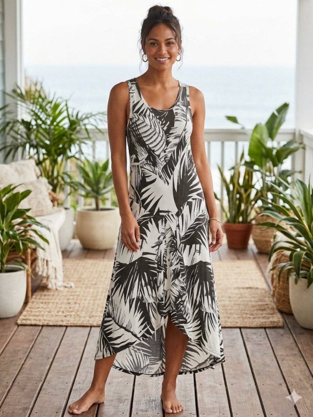 Mossimo NWT  Palm Leaf Tank Maxi Dress -Aizw  Medium